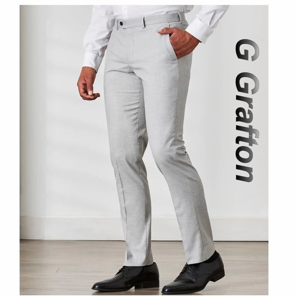 G Grafton Men's Slim Fit Stretch Suit Grey Pants Size 30 - Picture 1 of 6